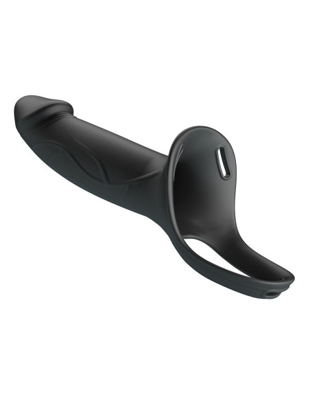 PRETTY LOVE - LANDON BLACK VIBRATING STRAP-ON