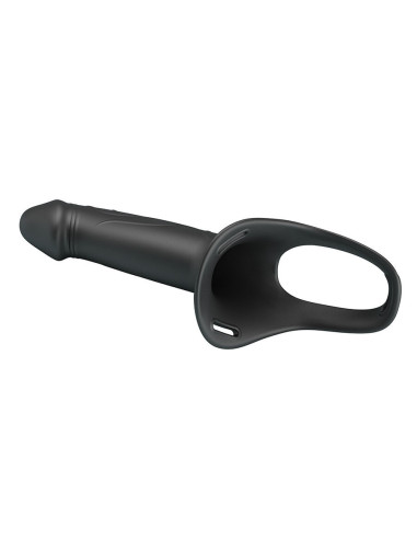 PRETTY LOVE - LANDON BLACK VIBRATING STRAP-ON