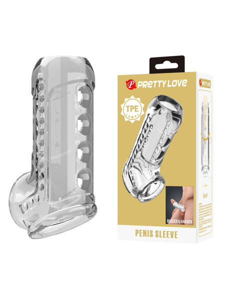 PRETTY LOVE - TRANSPARENT TEXTURED PENIS SHEATH