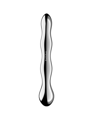 SATISFYER - COSMIC CREST 2 NERŪDĖJANČIO PLIENO DVIGUBAS DILDO