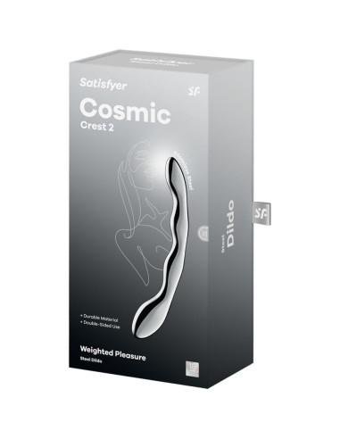 SATISFYER - COSMIC CREST 2 STAINLESS STEEL DOUBLE-ENDED DILDO