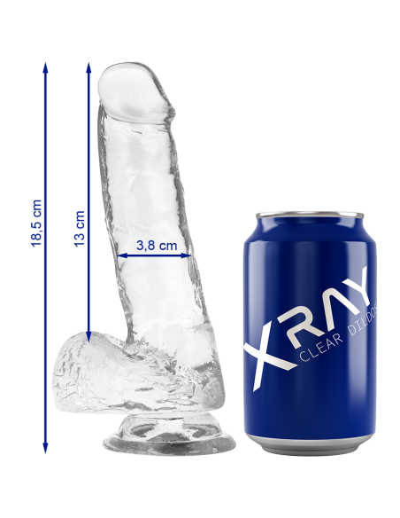 X RAY - CLEAR COCK WITH BALLS 18.5 CM -O- 3.8 CM