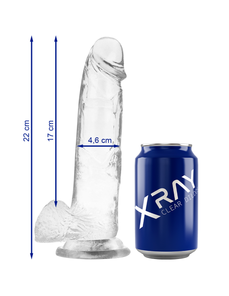 X RAY - CLEAR COCK WITH BALLS 22 CM -O- 4.6 CM