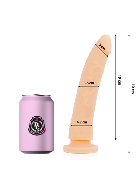 DELTA CLUB - ŽAISLAI NATŪRALUS DILDO MEDICININIS SILIKONINIS 20 CM -O- 4 CM