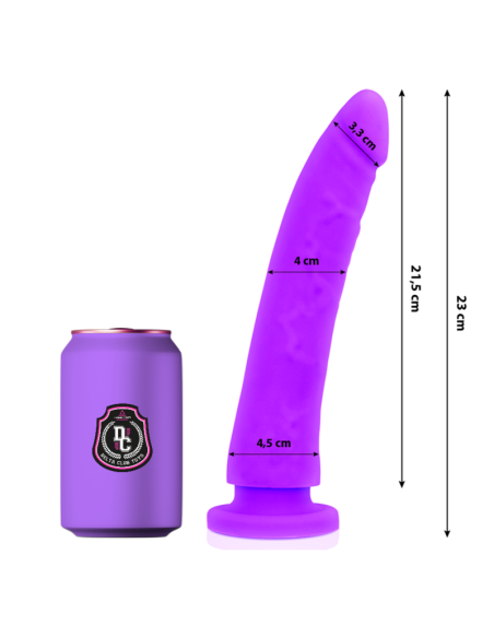 DELTA CLUB - ŽAISLAI ALYVINĖS SPALVOS MEDICININIS SILIKONINIS DILDO 23 CM -O- 4,5 CM