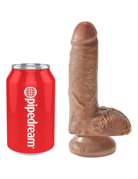 KING COCK - REALISTINIS PENIS SU KIEKVIENIAIS 13,2 CM KARAMELĖS SKAIDULOS