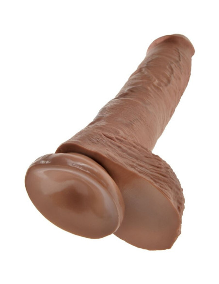 KING COCK - REALISTIC PENIS WITH BALLS 19.8 CM CARAMEL
