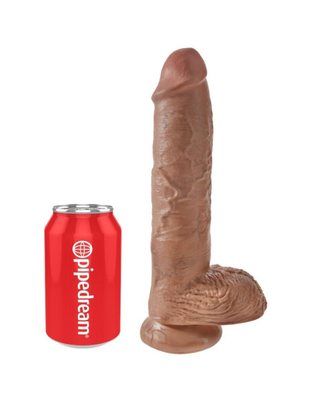 KING COCK - REALISTIC PENIS WITH BALLS 19.8 CM CARAMEL