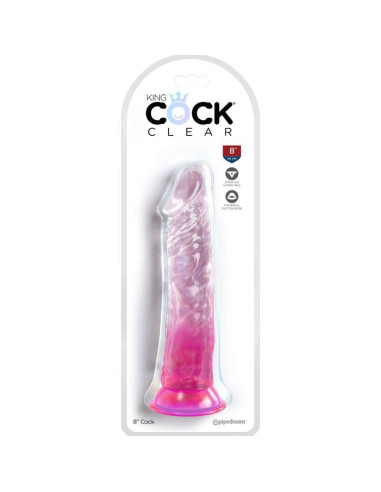 KING COCK - CLEAR REALISTIC PENIS 19.7 CM PINK