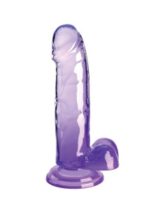 KING COCK - SKAIDRUS REALISTIŠKAS PENIS SU KIEKVIENIAIS 15,2 CM VIOLETINIS