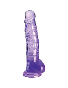KING COCK - SKAIDRUS REALISTIŠKAS PENIS SU KIEKVIENIAIS 16,5 CM VIOLETINIS