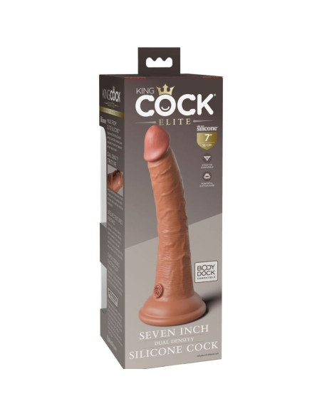 KING COCK - ELITE REALISTINIS SILIKONINIS DILDO 17,8 CM KARAMELĖS SKALŪS