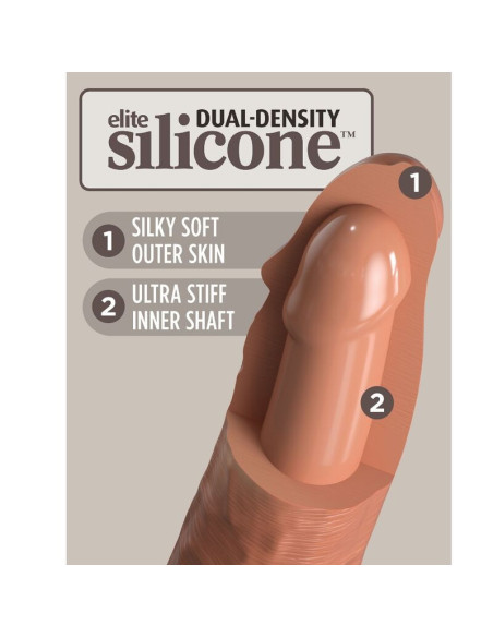 KING COCK - ELITE REALISTIC SILIKONINIS DILDO 20,3 CM KARAMELĖS SKALŪS
