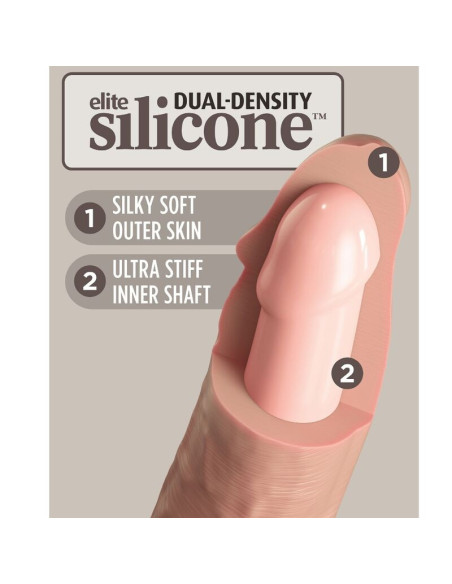 KING COCK - ELITE REALISTIC vibruojantis ir silikoninis dildo 15,2 cm
