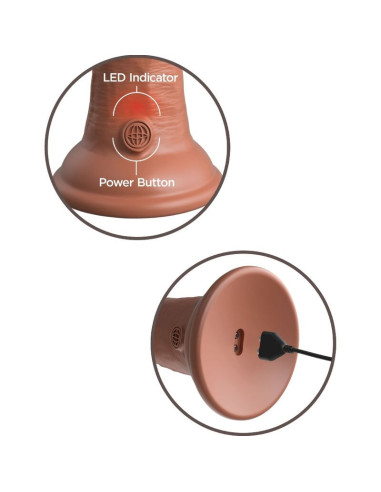 KING COCK - ELITE REALISTIC vibruojantis ir silikoninis 20,3 cm karamelės spalvos dildo