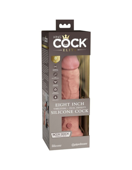 KING COCK - ELITE REALISTIC DILDO VIBRATING and SILICONE 20.3 CM
