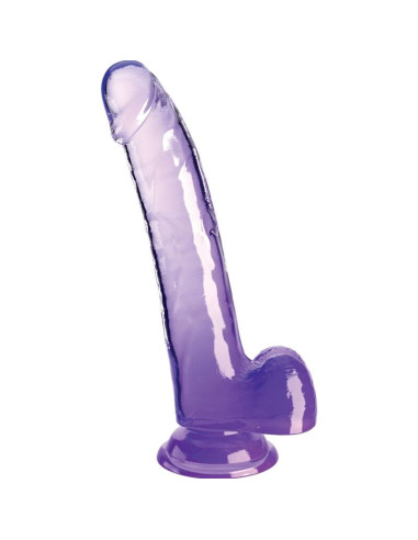 KING COCK - SKAIDRUS DILDO SU SĖKLELĖMIS 20,3 CM VIOLETINIS