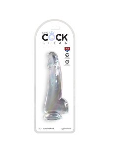 KING COCK - CLEAR DILDO WITH TESTICLES 15.2 CM TRANSPARENT 2