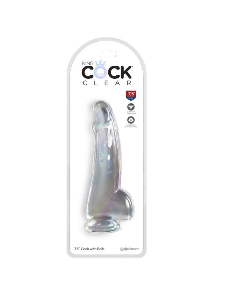 KING COCK - CLEAR DILDO WITH TESTICLES 15.2 CM TRANSPARENT