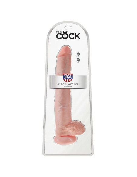KING COCK - DILDO WITH BALLS 35.6 CM FLESH