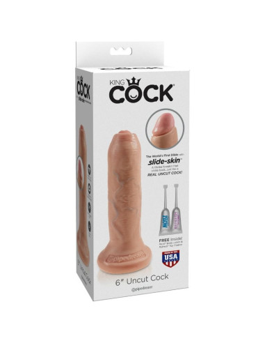 KING COCK - REALISTINIS NEAPLYŠINTOS ODOS DILDO 15 CM