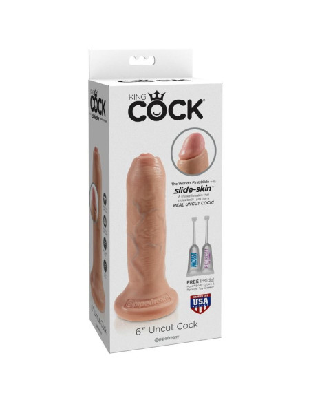 KING COCK - REALISTINIS NEAPLYŠINTOS ODOS DILDO 15 CM