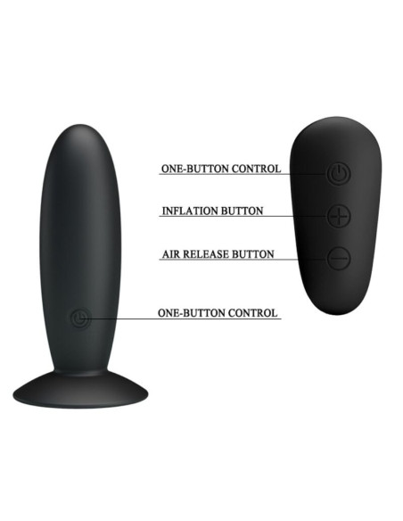 MR PLAY - ANAL PLUG WITH VIBRATION BLACK REMOTE CONTROL