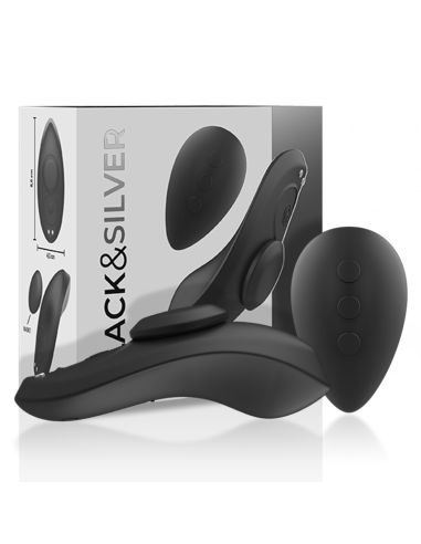 BLACKandSILVER - PRESTON RECHARGEABLE SILICONE VIBRATOR PANTIE BLACK