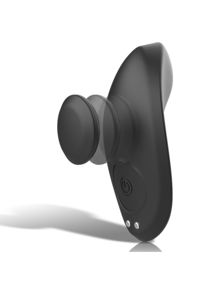 BLACKandSILVER - PRESTON RECHARGEABLE SILICONE VIBRATOR PANTIE BLACK