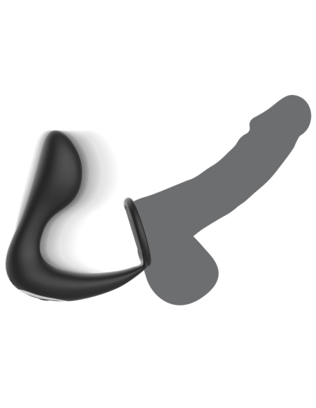 BLACKandSILVER - REMOTE CONTROL ANAL MASSAGER RECHARGEABLE SILICONE BLACK