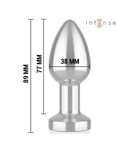 INTENSE - VIBRATING METAL ANAL PLUG WITH LED LIGHTS AND REMOTE CONTROL - SIZE M