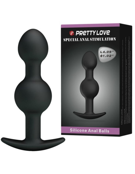 PRETTY LOVE - SPECIAL STIMULATION SILICONE ANAL BALLS 10.3 CM BLACK
