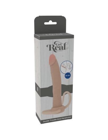 GET REAL - DOUBLE TROUBLE SILIKONINIS ANALINIS PENETRATORIAUS 16 CM