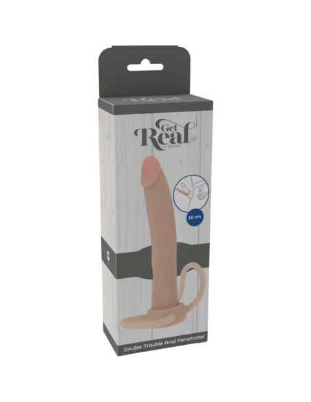 GET REAL - DOUBLE TROUBLE SILIKONINIS ANALINIS PENETRATORIAUS 16 CM