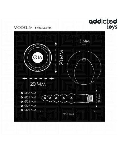 ADDICTED TOYS - ANALINIS VALIKLIS SU UNIVERSALIU ADAPTERIU, MODELIS 5