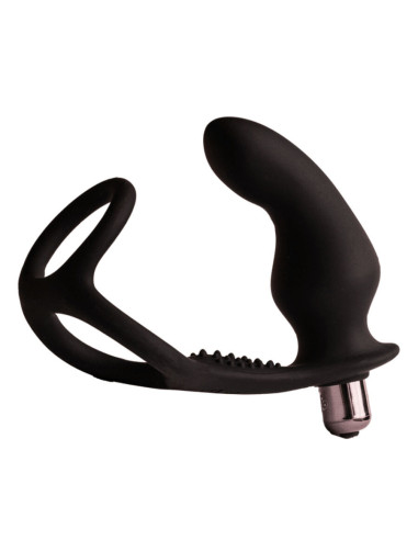 ROCKS-OFF - RO-ZEN RRO ANAL PLUG WITH VIBRATING PENIS RING BLACK