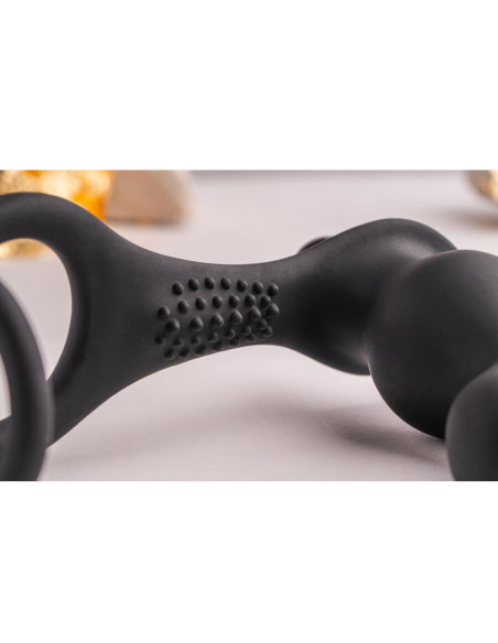 ROCKS-OFF - RO-ZEN RRO ANAL PLUG WITH VIBRATING PENIS RING BLACK