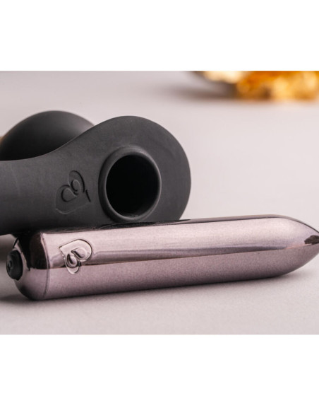 ROCKS-OFF - RO-ZEN RRO ANAL PLUG WITH VIBRATING PENIS RING BLACK