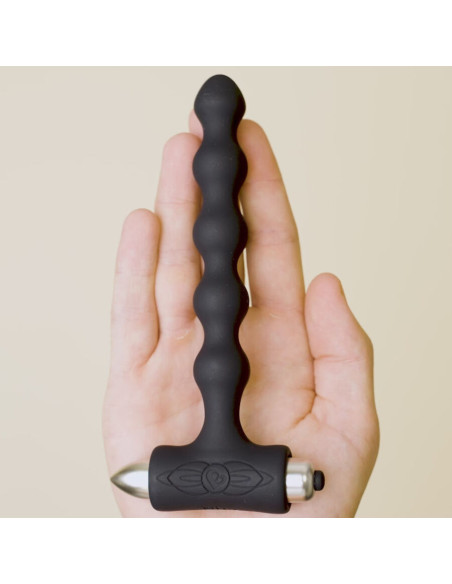 ROCKS- OFF - PETITE SENSATIONS PEARLS ANAL PLUG VIBRATOR BLACK