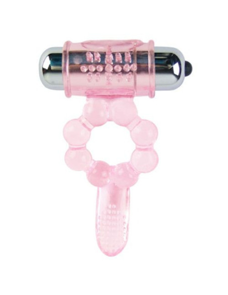 BAILE - SILICONE RING 10 TONGUE RHYTHMS WITH PINK VIBRATION