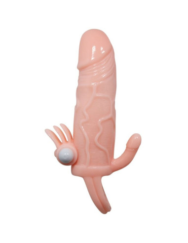 BAILE - BRAVE MAN PENIS COVER WITH CLIT AND ANAL STIMULATION FLESH 16.5 CM