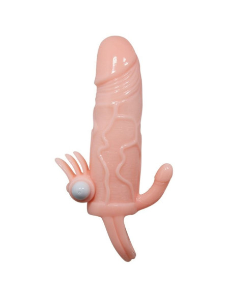 BAILE - BRAVE MAN PENIS COVER WITH CLIT AND ANAL STIMULATION FLESH 16.5 CM