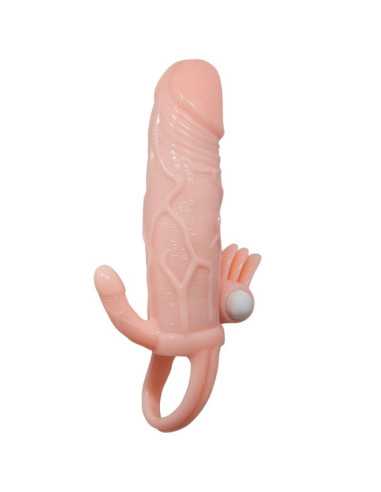 BAILE - BRAVE MAN PENIS COVER WITH CLIT AND ANAL STIMULATION FLESH 16.5 CM