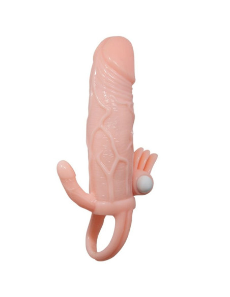 BAILE - BRAVE MAN PENIS COVER WITH CLIT AND ANAL STIMULATION FLESH 16.5 CM
