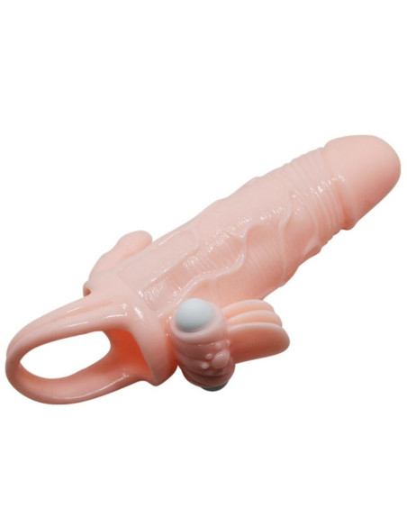 BAILE - BRAVE MAN PENIS COVER WITH CLIT AND ANAL STIMULATION FLESH 16.5 CM
