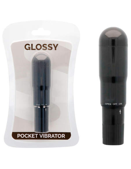 GLOSSY - POCKET VIBRATOR BLACK