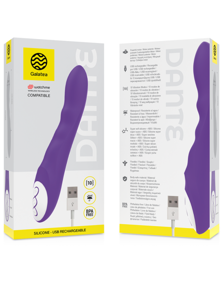 GALATEA - DANTE LILAC VIBRATOR COMPATIBLE WITH WATCHME WIRELESS TECHNOLOGY