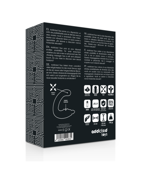 ADDICTED TOYS - ANALINIS MASAŽUOTUVAS JUODAS