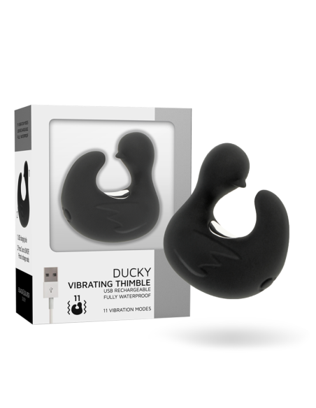 BLACKandSILVER - DUCKYMANIA RECHARGEABLE SILICONE STIMULATING DUCK THIMBLE