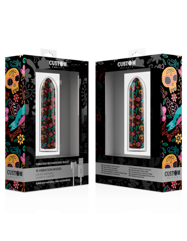 CUSTOM BULLETS - RECHARGEABLE SKULL MAGNETIC BULLET 10 INTENSITIES